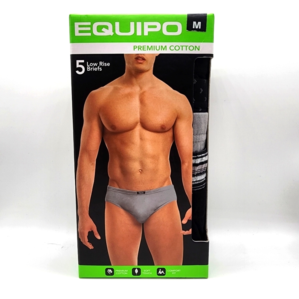 Equipo Men's 5 Pack Low Rise Briefs Size Medium